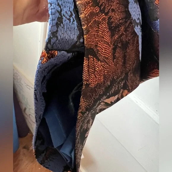 Anthropologie Leifsdottir Metallic Floral Jacquard Trousers - Picture 9 of 16